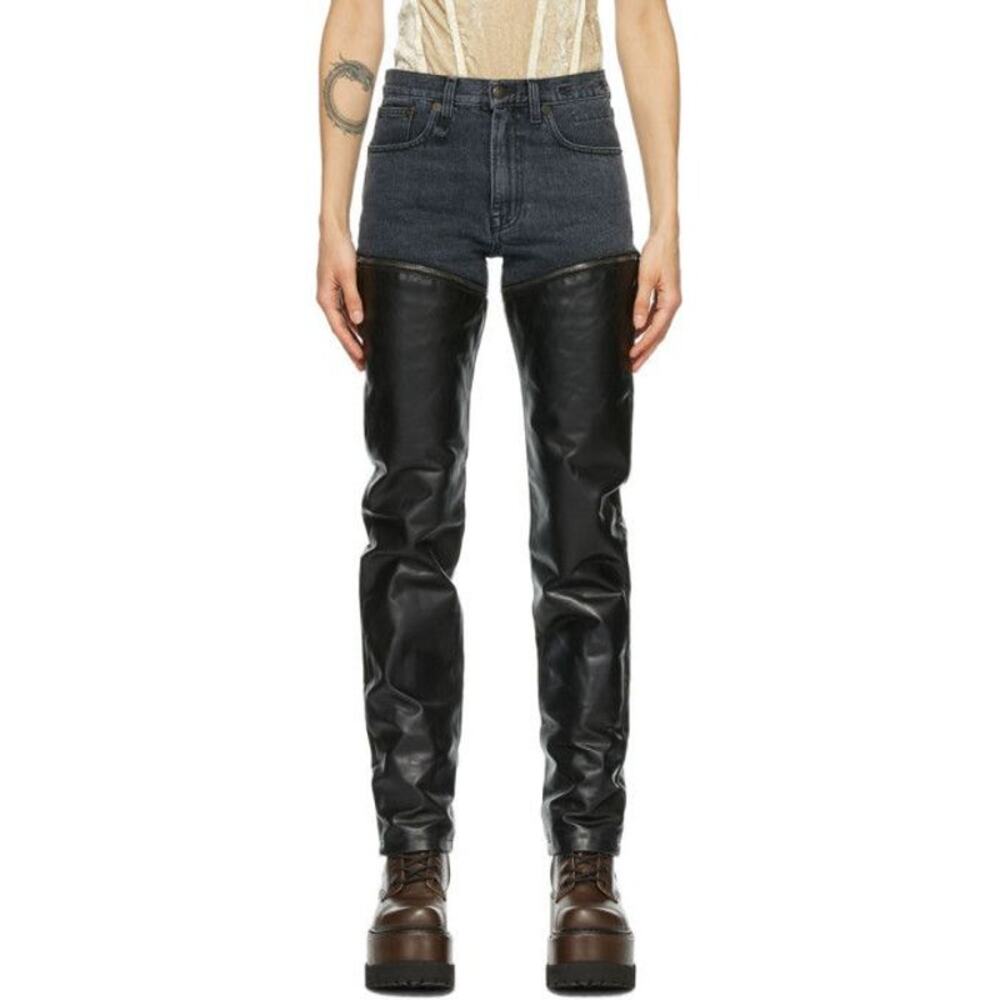 R13 Black Leather Zip Off Axl Slim Pants - Picture 8 of 16